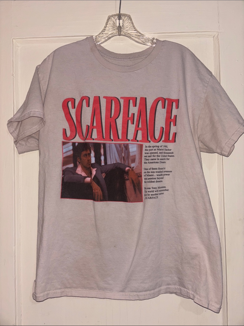Scarface Graphic Tee - White with Red Print